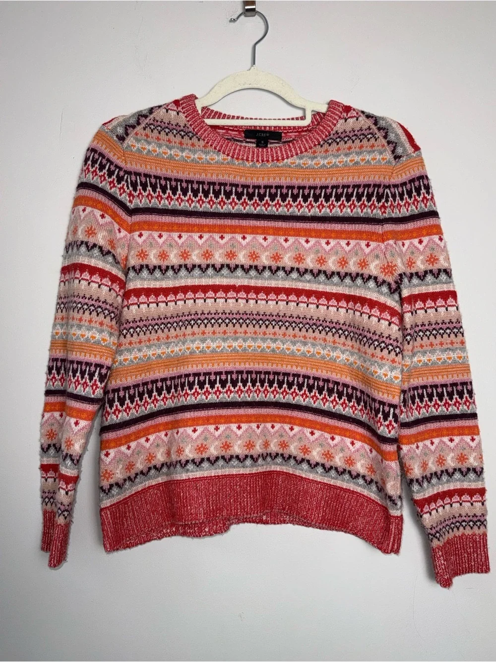 J crew women’s small fair isle Nordic Lambswool sweater